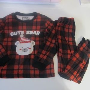 Bundle of 3 Girl's Christmas Holiday Pajamas & Long Sleeve Top Size 6/6X GUC